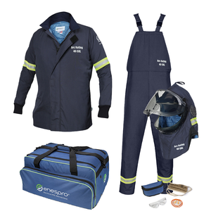 40 CAL Enespro AirLite™ Arc Flash KIT with OptiShield™ Vented Lift-Front Hood & MSA V-Gard® Hard Hat